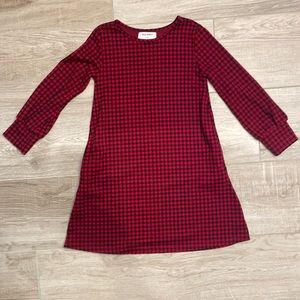 Girls red/black Plaid Old Navy dress with pockets size medium 8